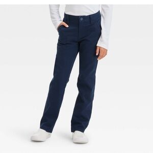Cat & Jack Girls Straight Fit Navy Blue School Uniform Pants Size 4
